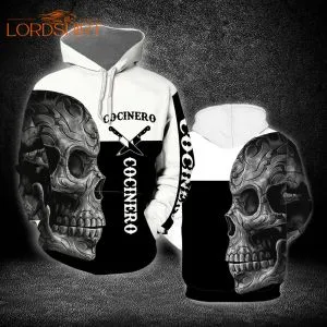 Cocinero Skull Black And White 3d All Over Print