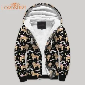 Cockapoo Brown Fleece Zip Hoodie All Over Print