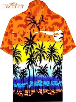 Coconut Tree Orange Hawaiian Shirt