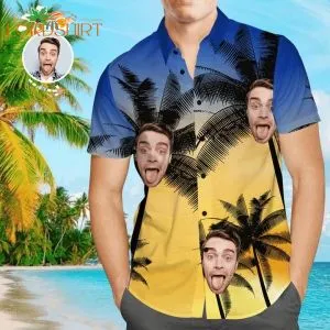 Coconut Trees Custom Photo Hawaiian Shirt