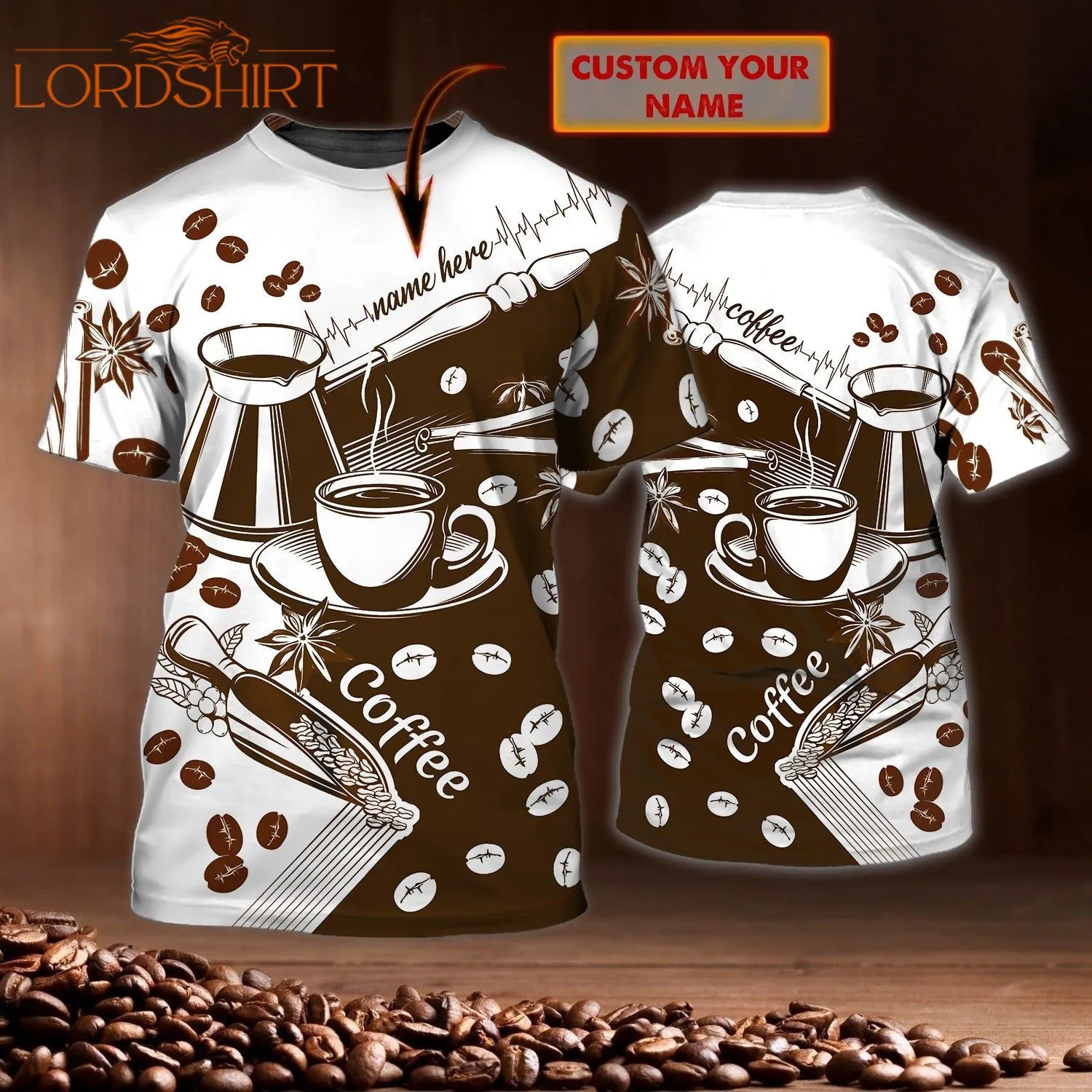 Coffee Love Addict Custom Name 3d All Over Print