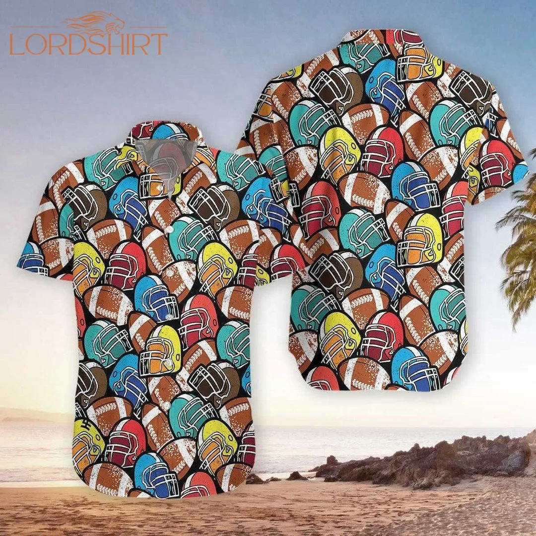 Colorful American Football Aloha Hawaiian Shirt