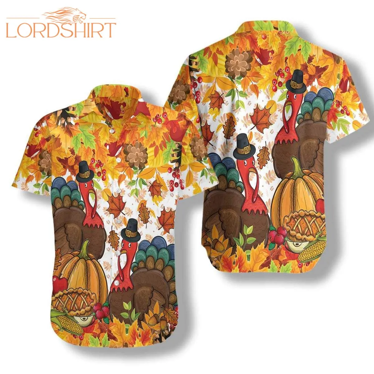 Colorful Festive Thanksgiving Hawaiian Shirt