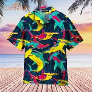 Colorful Hammerhead Shark Aloha Hawaiian Shirt