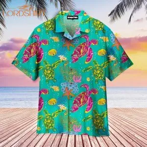 Colorful Turtles Hawaiian Shirt