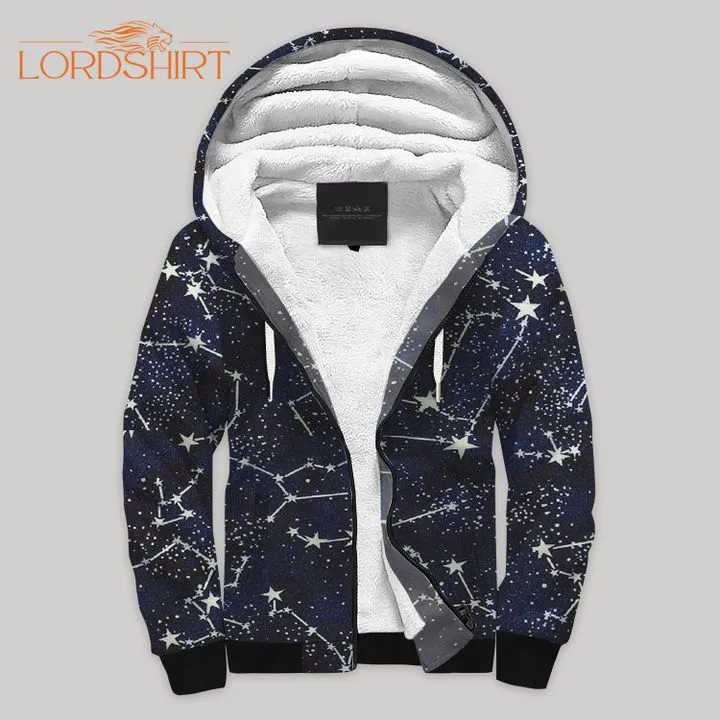 Constellation Sherpa Fleece Zip Hoodie All Over Print