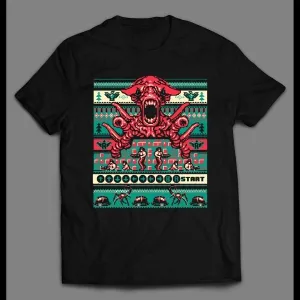 Contra Christmas Pattern Video Game Inspired Holiday Shirt