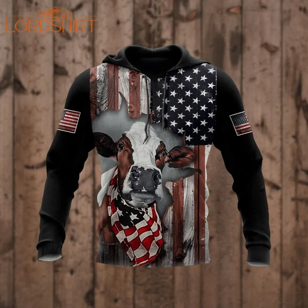 Cow American Flag Patriotic 3d All Over Print