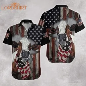 Cow American Flag Patriotic Hawaiian Shirt