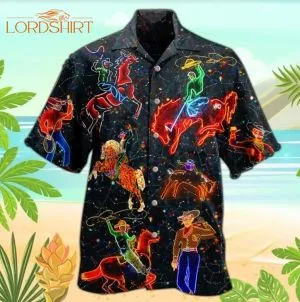 Cowboy Neon Aloha Hawaiian Shirt