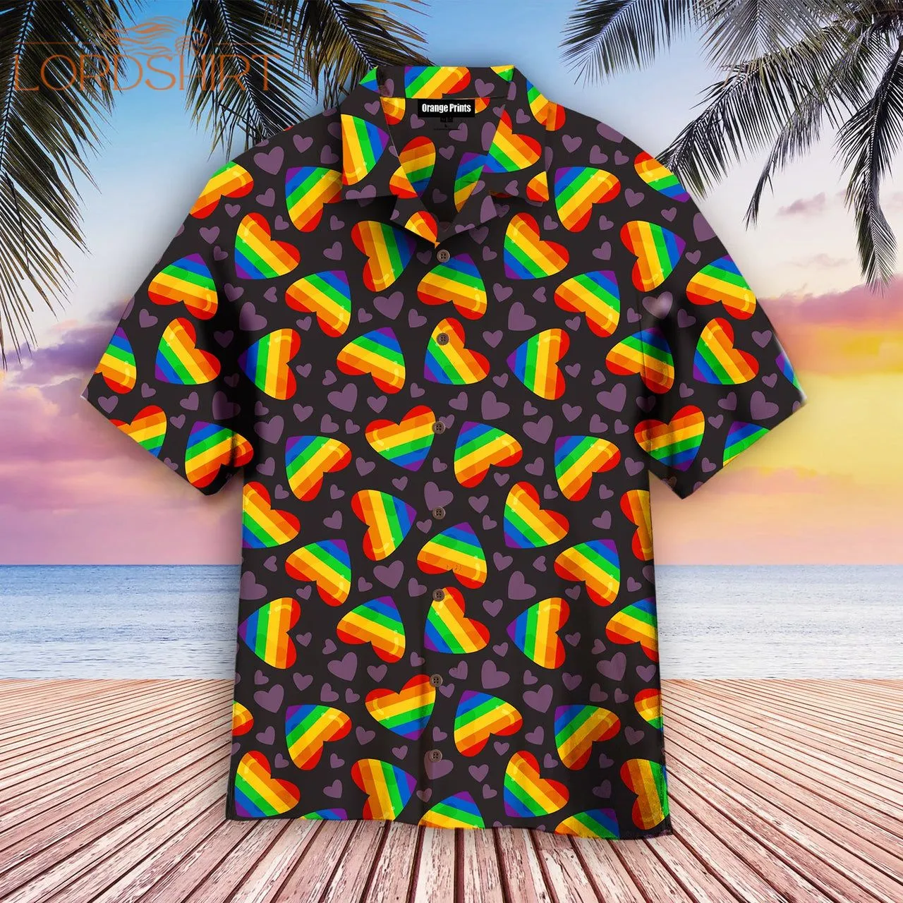 Crainbow Heart Lgbt Hawaiian Shirt