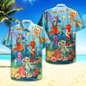 Crazy Funny Under The Ocean Life Hawaiian Shirt