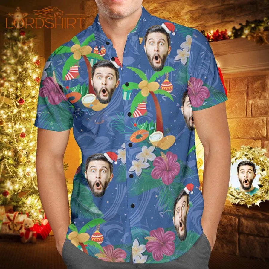 Custom Face Christmas Custom Photo Hawaiian Shirt