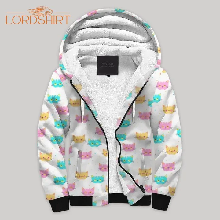 Cute Cats Fleece Zip Hoodie All Over Print