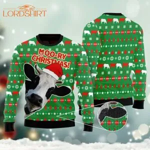 Cute Cow Moory Christmas Ugly Christmas Sweater