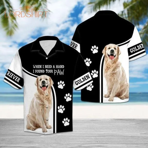 Cute Dog Golden Retriever Aloha Hawaiian Shirt