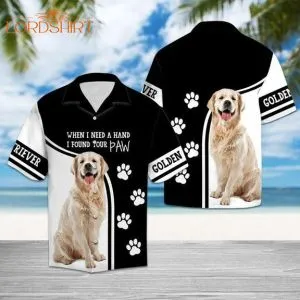 Cute Dog Golden Retriever Aloha Hawaiian Shirt