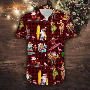 Cute Santa Claus Surfing Merry Christmas Hawaiian Shirt