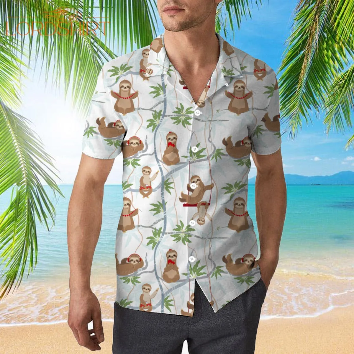 Cute Sloths Having Fun On The Trees Hawaiian Shirt