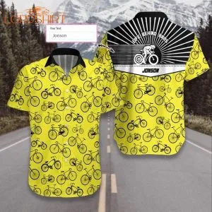 Cycling Life Behind Bars Yellow Pattern Custom Name Hawaiian Shirt