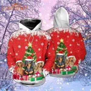 Dachshund Dog Christmas 3d All Over Print