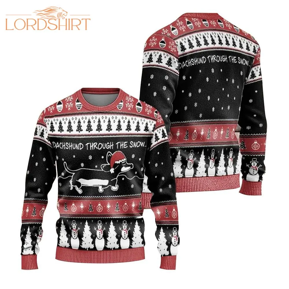 Dachshund Through The Snow Ugly Christmas Sweater