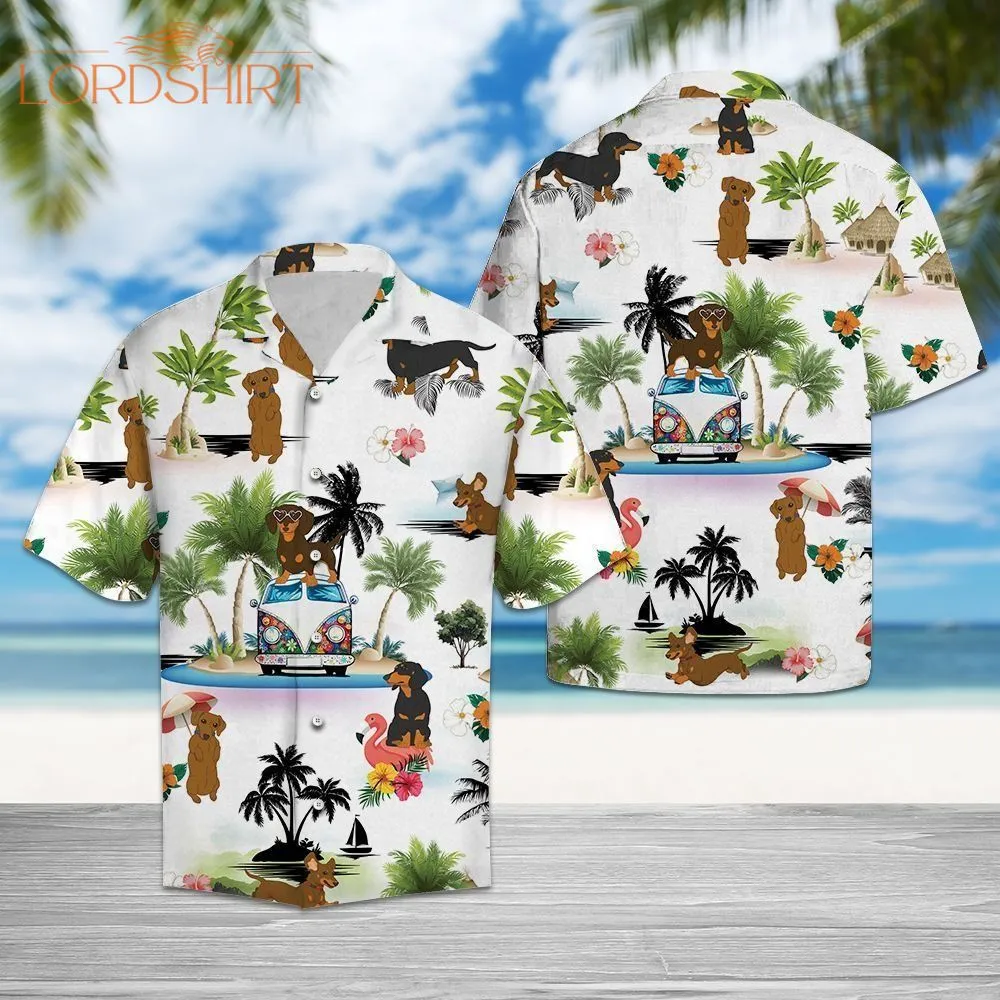 Dachshund Vacation Multicolor Hawaiian Shirt