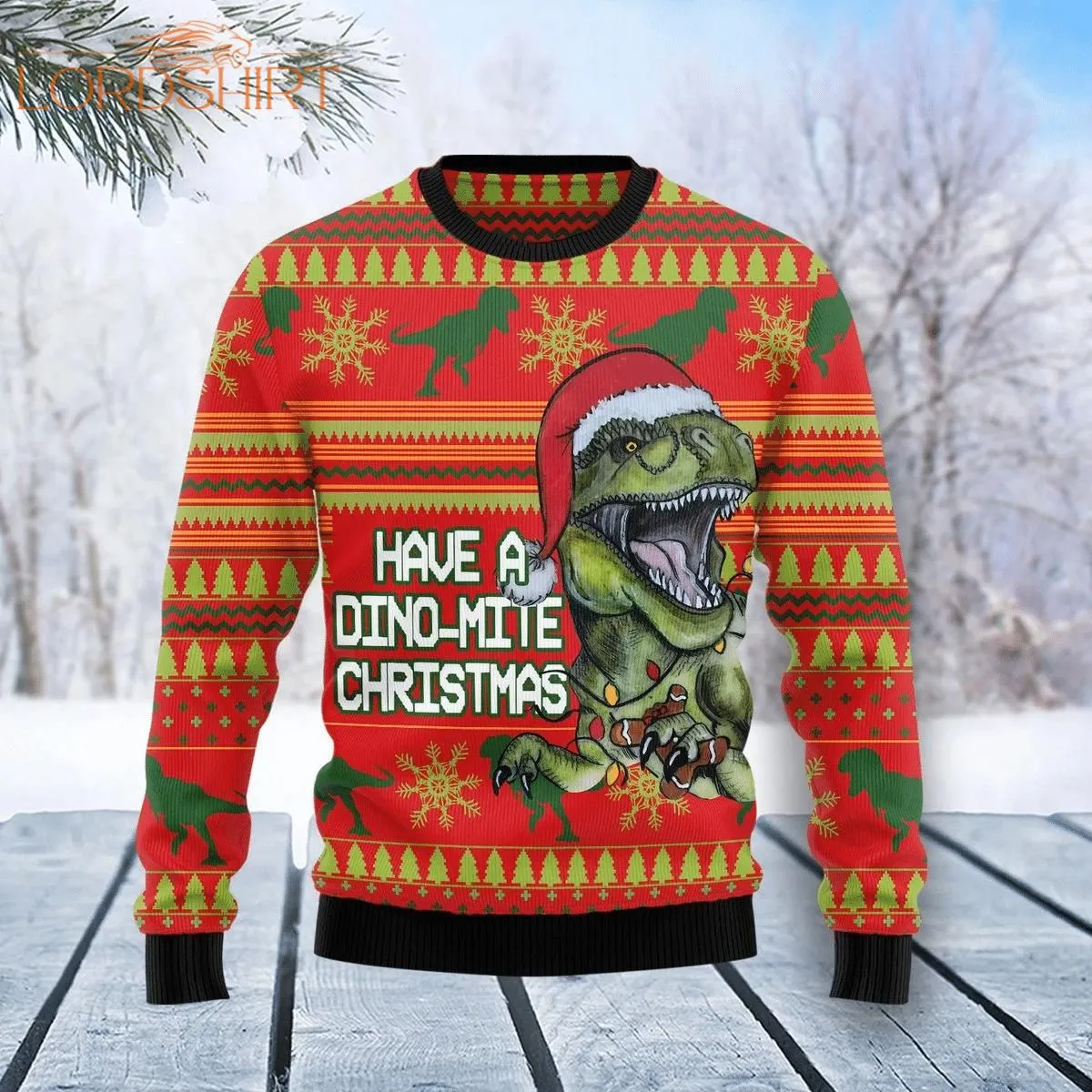 Dinosaur Funny Ugly Christmas Sweater