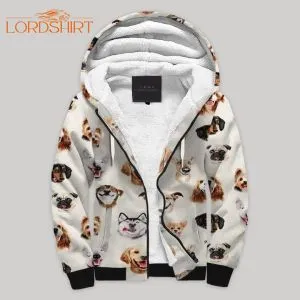 Dog Blanket Fleece Zip Hoodie All Over Print