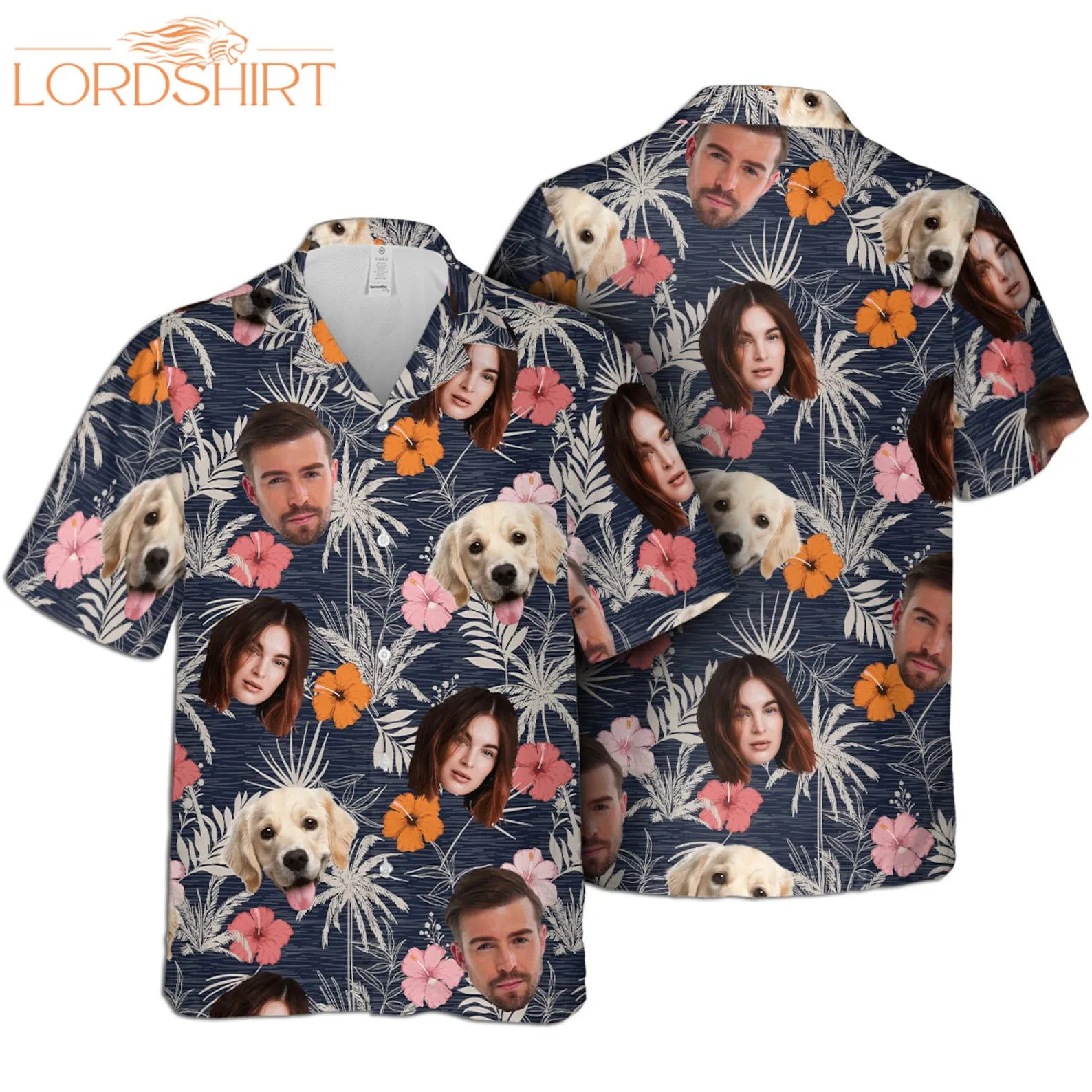 Dog Face Custom Photo Hawaiian Shirt