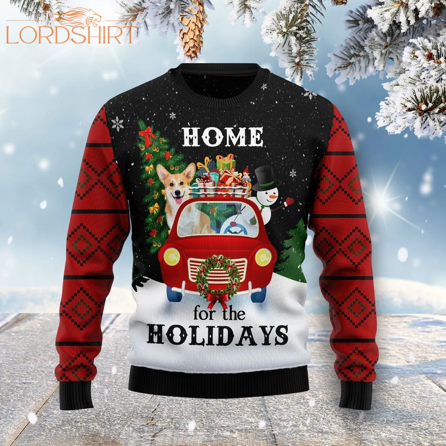 Dog Home For The Holidays Ugly Christmas Sweater