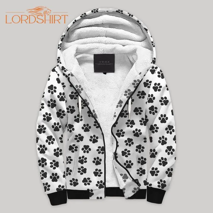 Dog Paw Fleece Zip Hoodie All Over Print