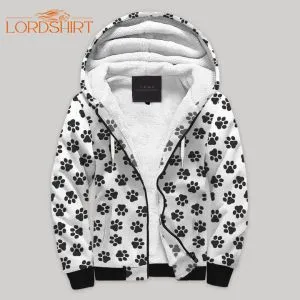 Dog Paw Fleece Zip Hoodie All Over Print