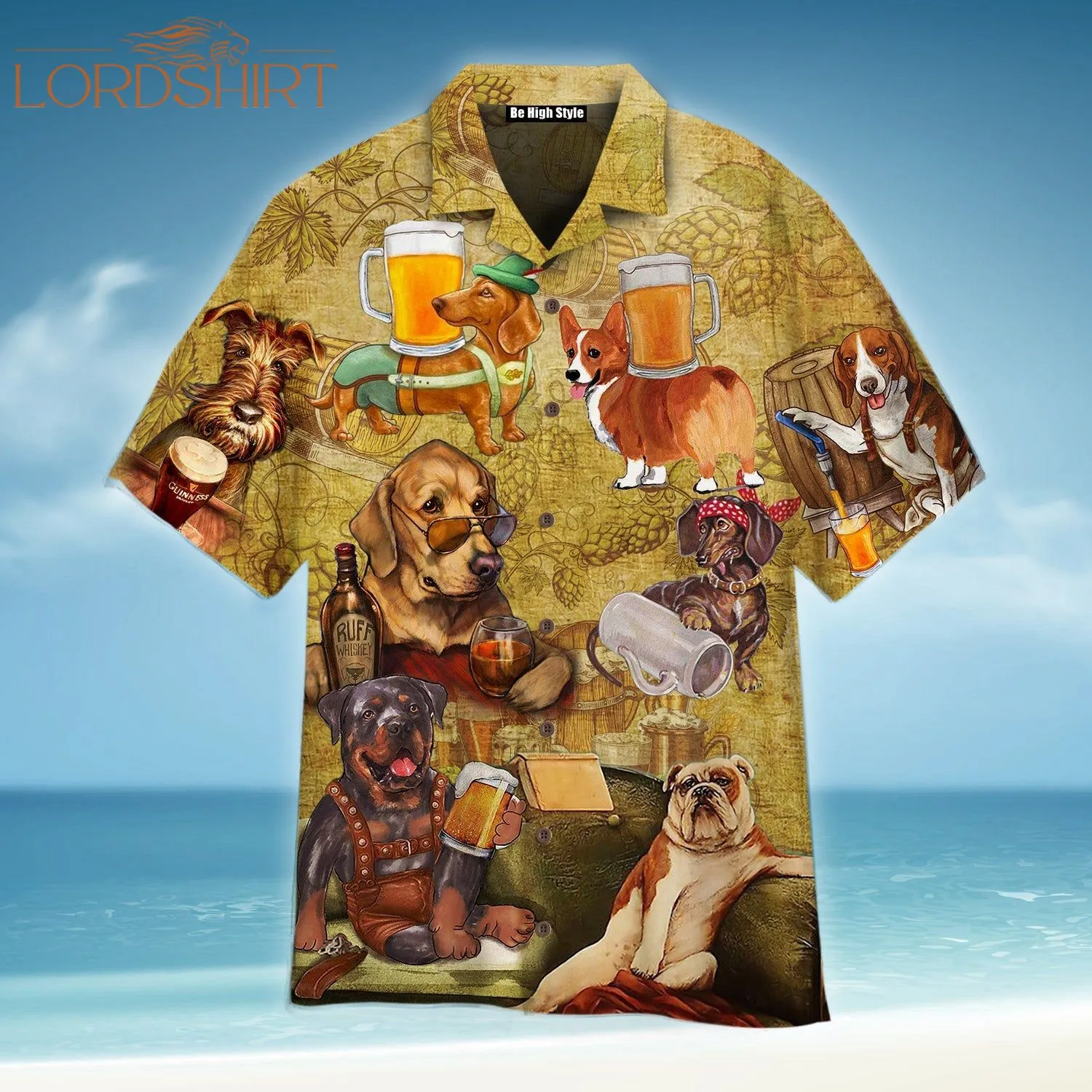 Dogs Drink Beer Hawaiian Shirt