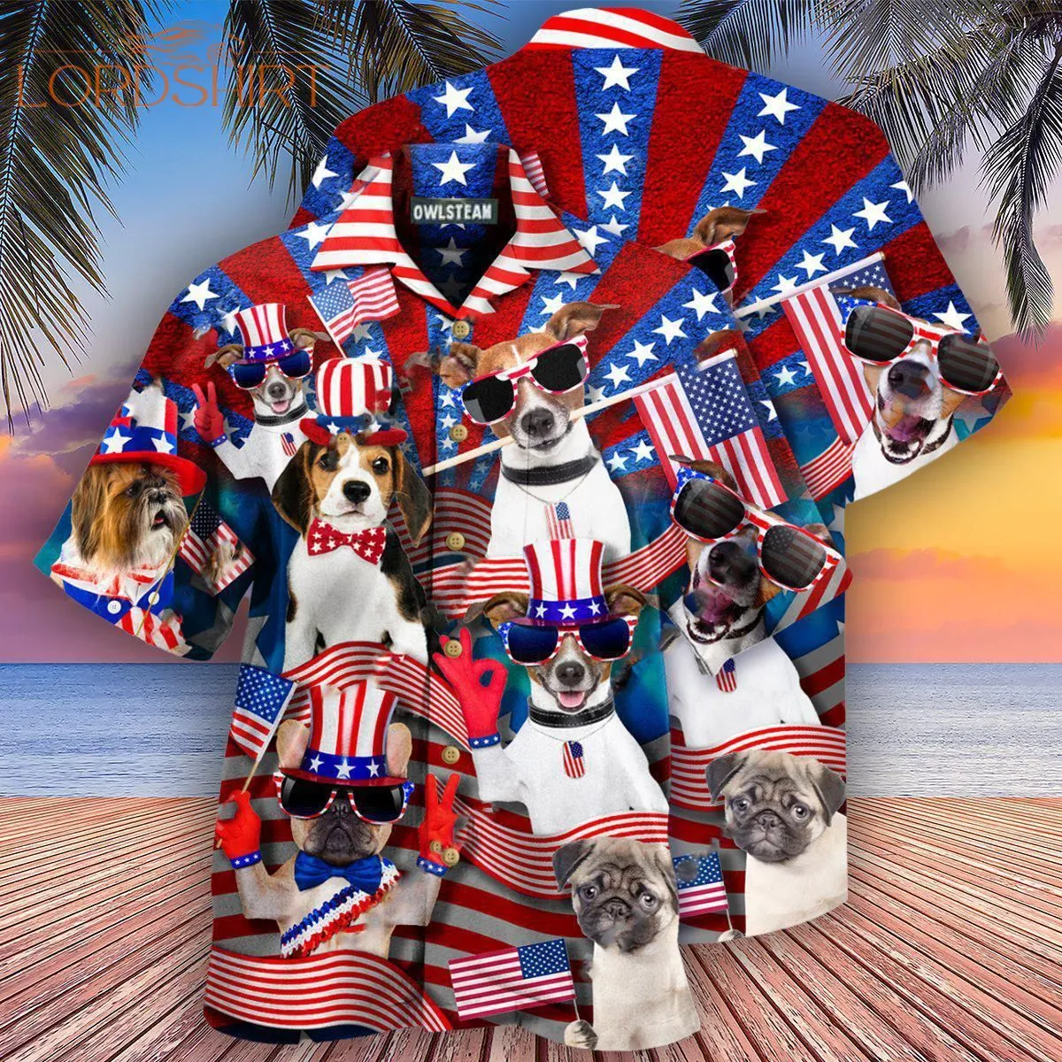 Dogs Patriotic Edition Fathers Day Gifts Hawaiian Shirt