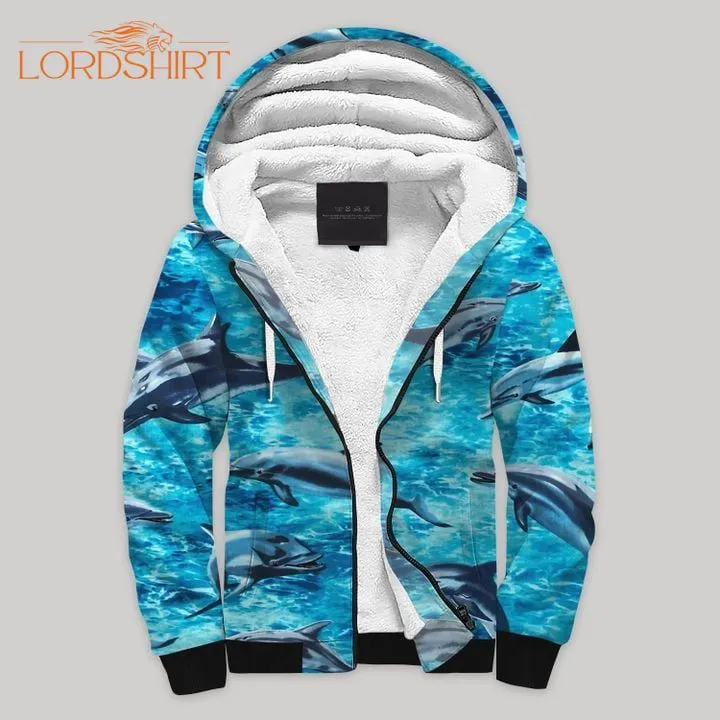 Dolphin Blanket Fleece Zip Hoodie All Over Print