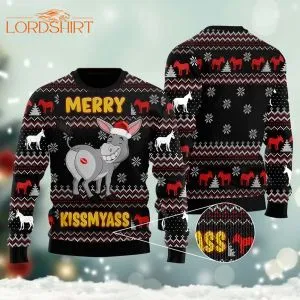 Donkeys Merry Kissmyass Ugly Christmas Sweater