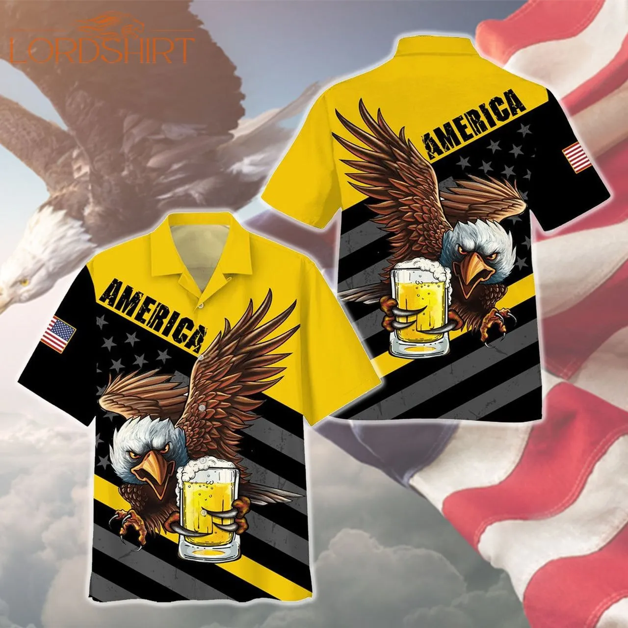 Eagle America Beer Aloha Hawaiian Shirt