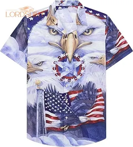 Eagle American Flag Hawaiian Shirt