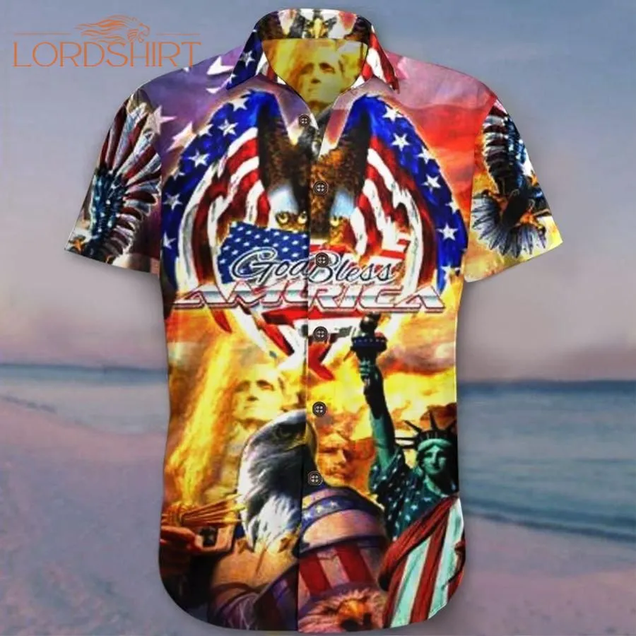 Eagle Patriotic God Bless America Hawaiian Shirt