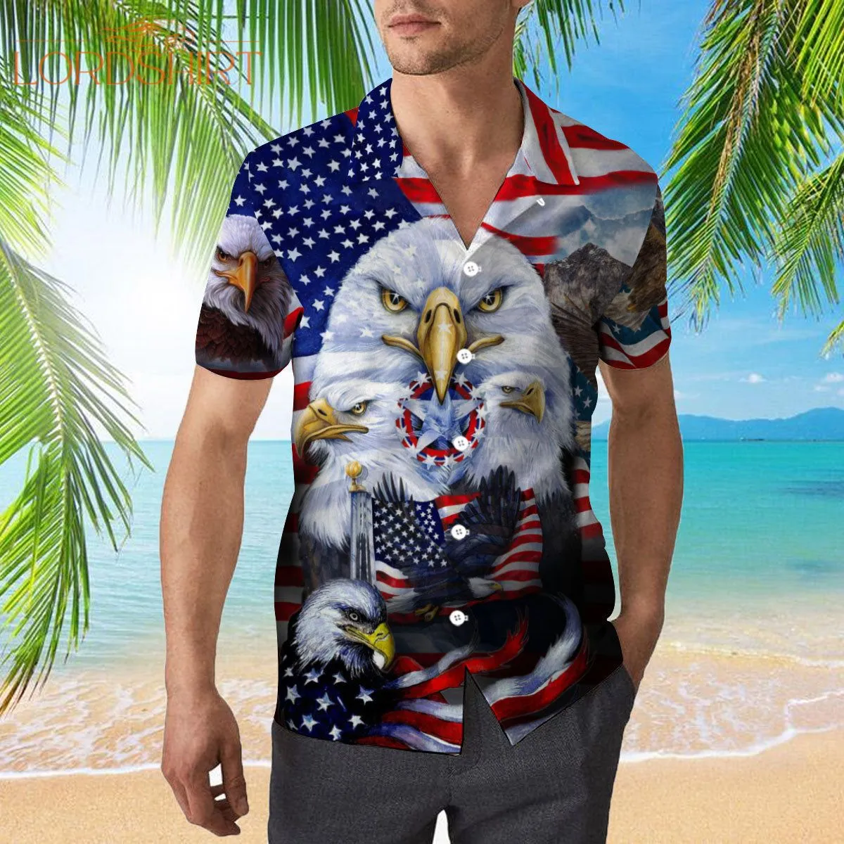 Eagles Patriotism American Sky Hawaiian Shirt