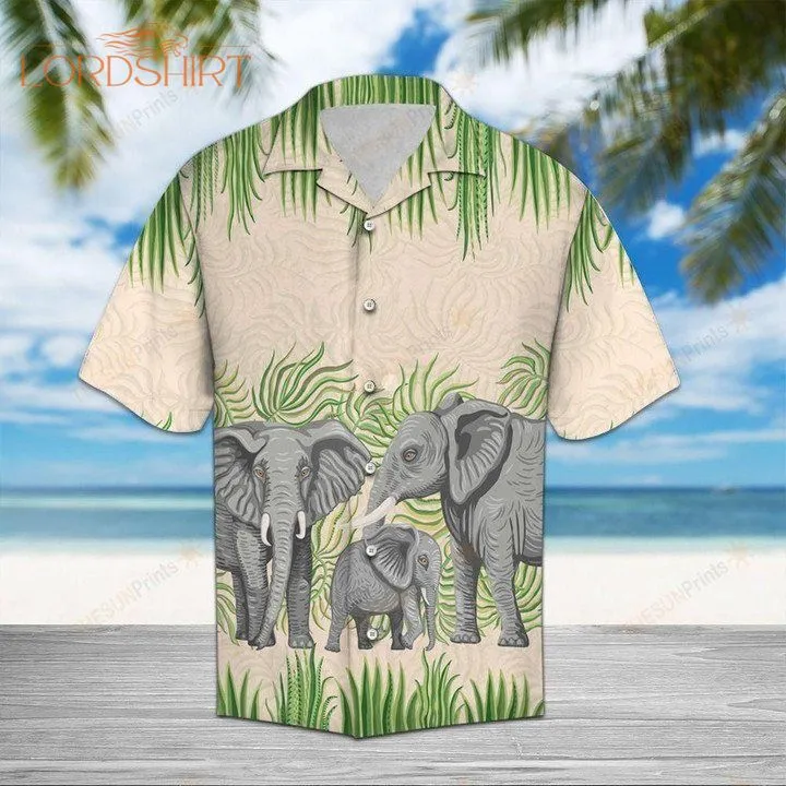 Elephant Family Hawaiian Shirt