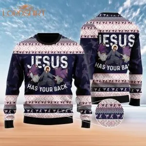 Esus Has Your Back Jiu Jitsu Ugly Christmas Sweater