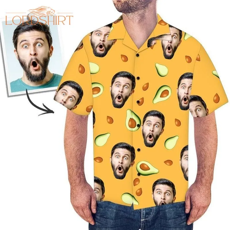 Face Avocado Custom Photo Hawaiian Shirt