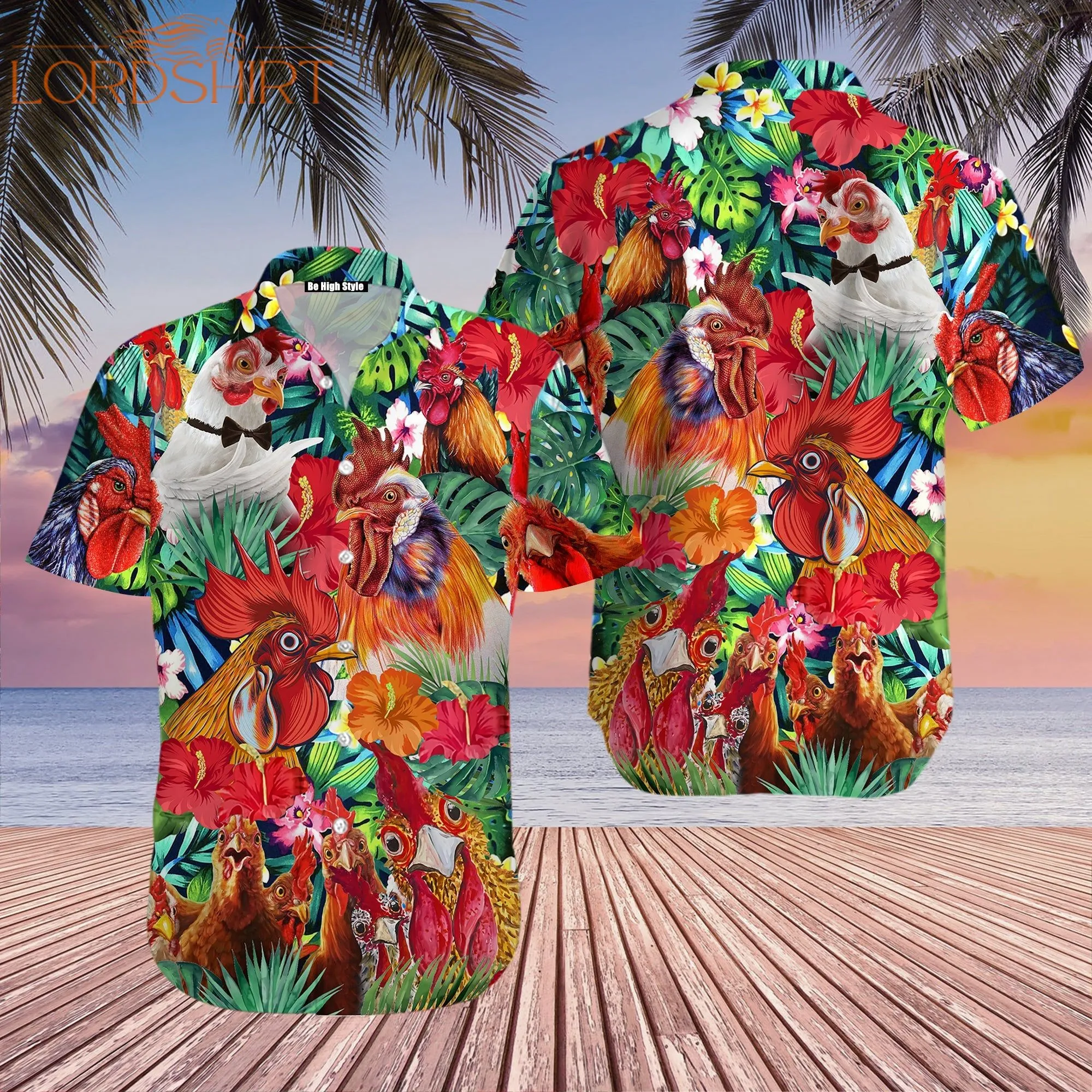 Farm Chicken Loves Summer Hawaiian Shirt