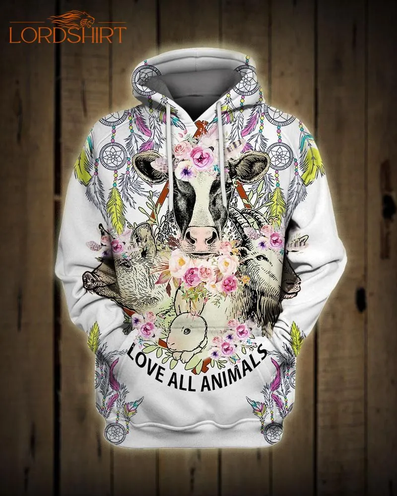 Farmer Love All Animals Colorful Vintage 3d All Over Print