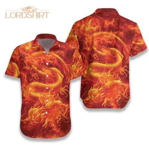 Fire Asian Dragon Hawaiian Shirt