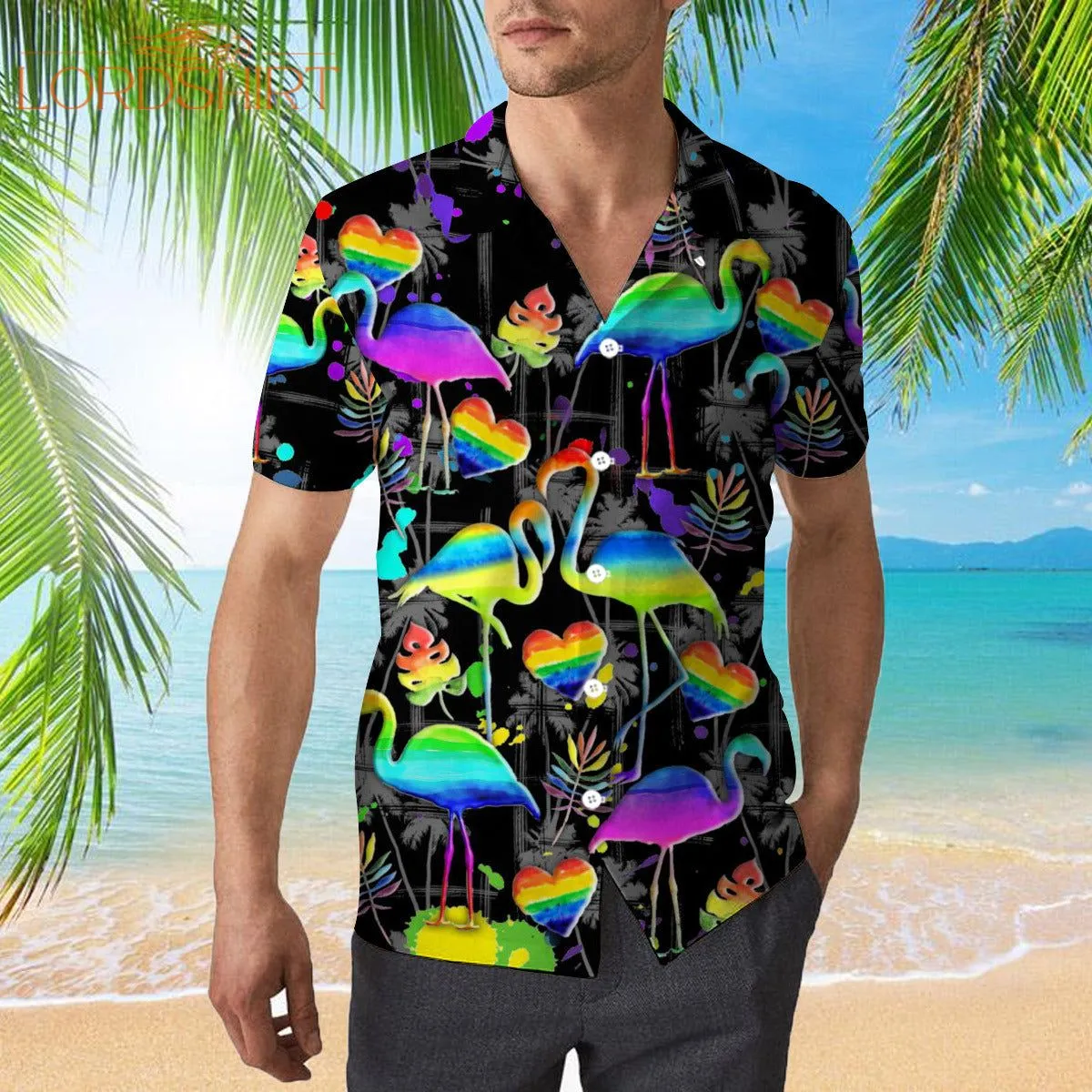 Flamigo Pride Happy Lgbt Hawaiian Shirt