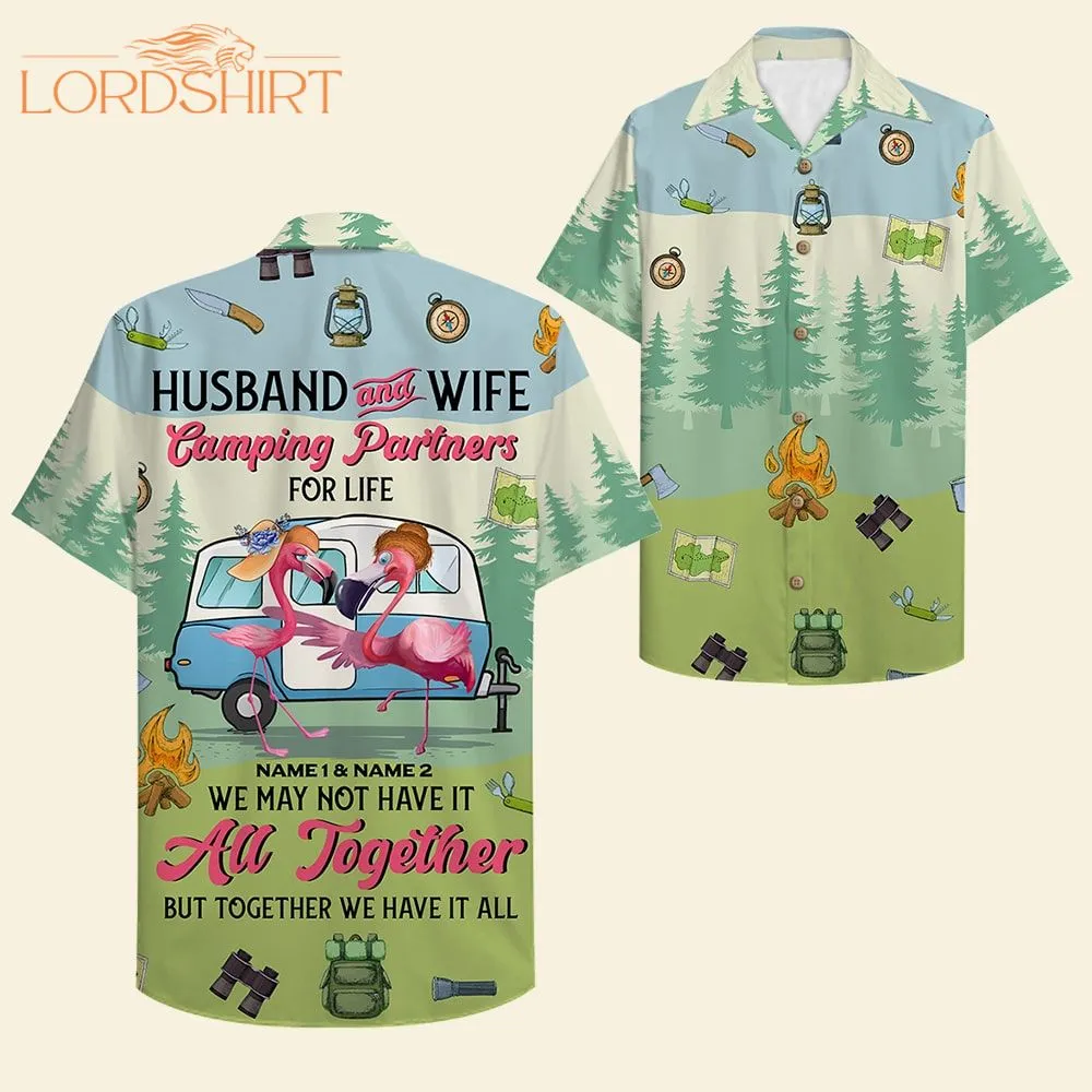 Flamingo Husband And Wife Hawaiian Shirt