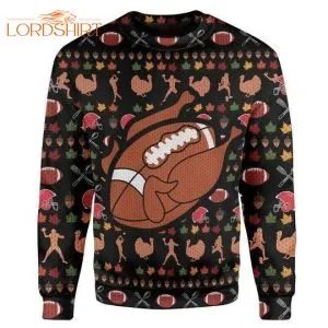 Football Turkey Thankgiving Ugly Christmas Sweater